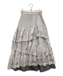 Ado×HARE（アド×ハレ）の古着「LASER CUT TIERED SKIRT 」｜ベージュ