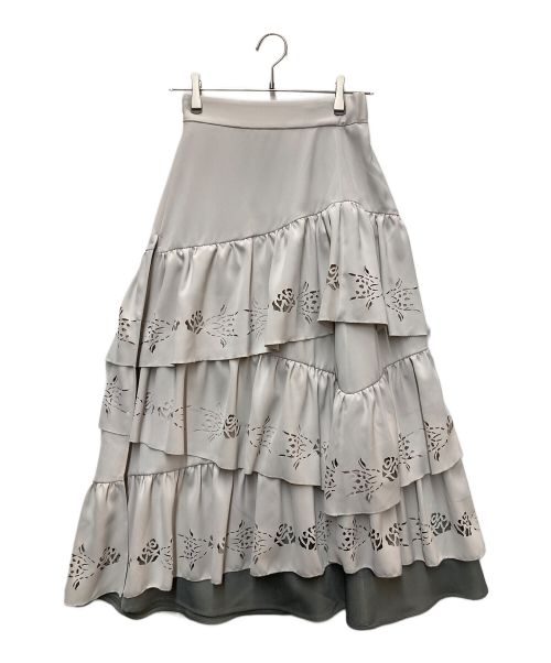 Ado（アド）Ado (アド) HARE (ハレ) LASER CUT TIERED SKIRT  ベージュ サイズ:Fの古着・服飾アイテム