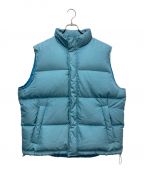 AURALEEオーラリー）の古着「SUVIN HIGH COUNT CLOTH DOWN VEST」｜スカイブルー