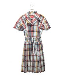 Vivienne Westwood RED LABEL（ヴィヴィアンウエストウッドレッドレーベル）の古着「チェックシャツワンピース」｜スカイブルー×レッド