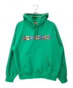 SUPREMEシュプリーム）の古着「Collegiate Patchwork Leather Hooded Sweatshirts」｜グリーン