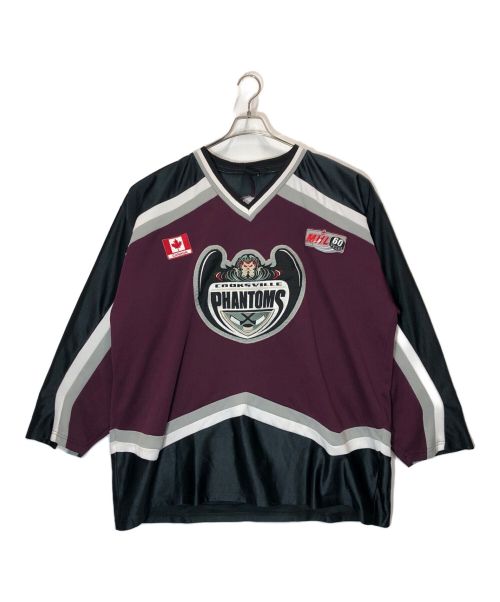 leather sport（レザースポーツ）LEATHER SPORT (レザースポーツ) COOKSVILLE PHANTOMS MHL ゲームシャツ ワインレッド サイズ:2XLの古着・服飾アイテム