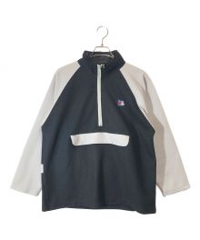 KARL KANI（カールカナイ）の古着「ハーフジップシャツ」｜グレー×ブラック