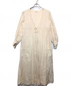 ne quittez pasヌキテパ）の古着「Moss Cotton Gather Sleeve Gown」｜ベージュ