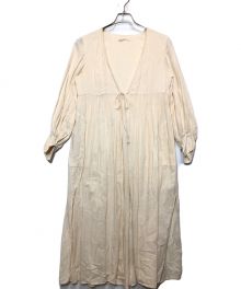 ne quittez pas（ヌキテパ）の古着「Moss Cotton Gather Sleeve Gown」｜ベージュ