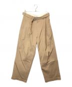 Graphpaperグラフペーパー）の古着「HARD TWILL BELTED PANTS」｜ベージュ