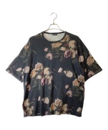 LAD MUSICIAN（ラッドミュージシャン）の古着「PAINT FLOWER SUPER BIG T-SHIRT」｜ブラック