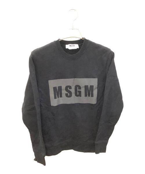 MSGM（エムエスジーエム）MSGM (エムエスジーエム) ボックスロゴスウェット ブラック サイズ:ＸＳの古着・服飾アイテム