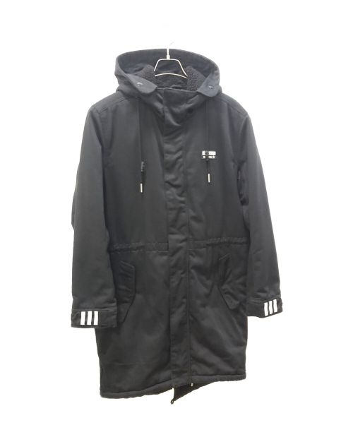 adidas（アディダス）adidas (アディダス) 裏ボアロングコート ブラック サイズ:Lの古着・服飾アイテム