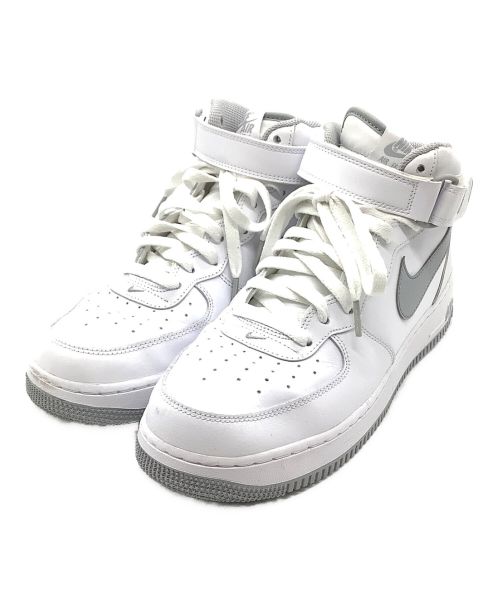 NIKE（ナイキ）NIKE (ナイキ) NIKE AIR FORCE 1 MID ホワイト×グレー サイズ:cm28の古着・服飾アイテム