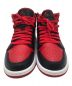 NIKE (ナイキ) AIR JORDAN1 MID レッド×ブラック サイズ:25.5cm：12000円