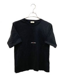 Saint Laurent Paris（サンローランパリ）の古着「ロゴクルーネックTシャツ」｜ブラック