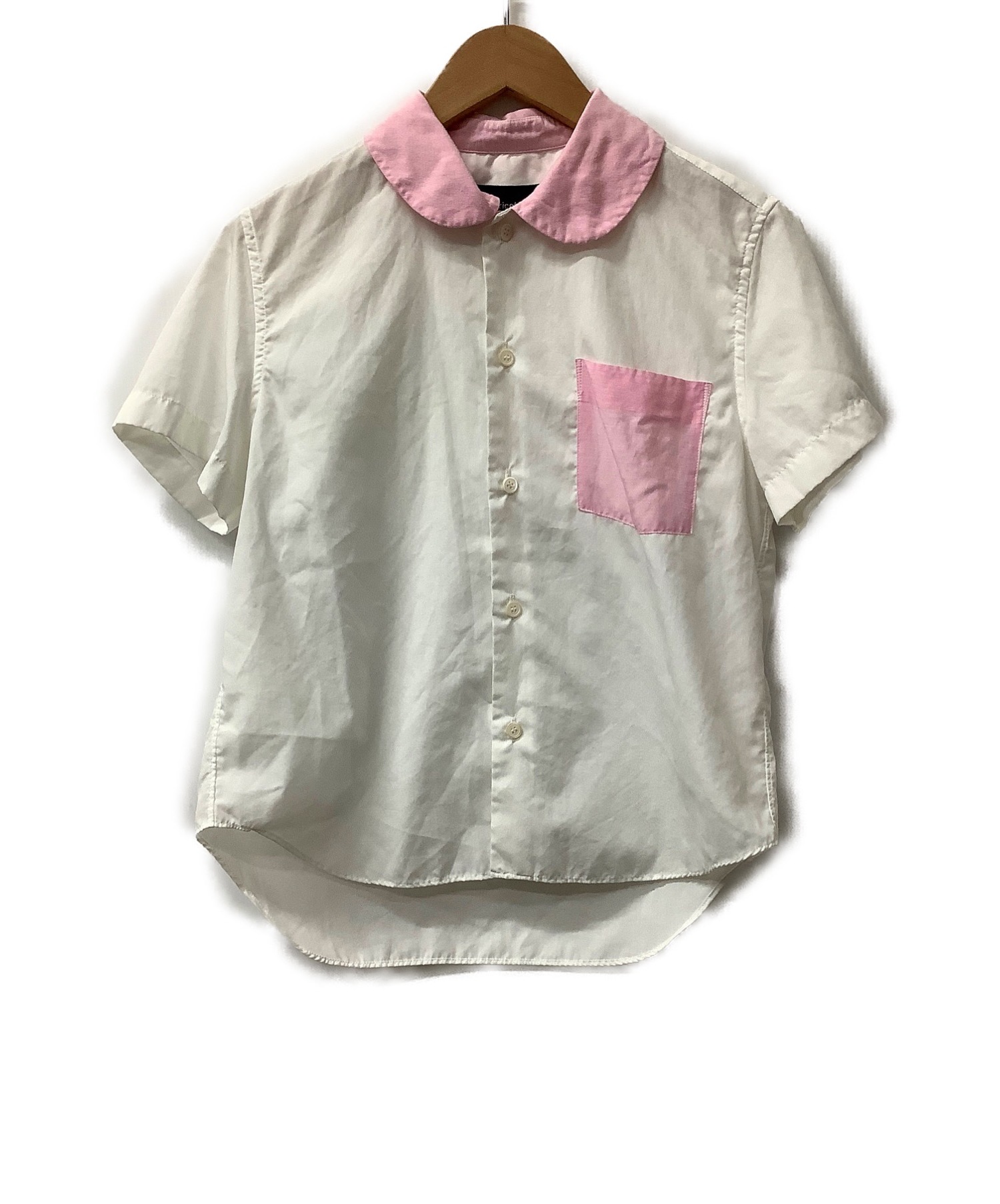 中古 古着通販 Comme Des Garcons コムデギャルソン 半袖シャツ ホワイト ピンク サイズ S 夏物 ブランド 古着通販 トレファク公式 Trefac Fashion