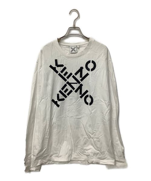 KENZO（ケンゾー）KENZO (ケンゾー) プリントカットソー ホワイト×ブラック サイズ:Lの古着・服飾アイテム