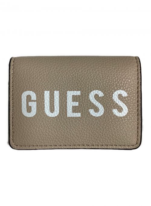 GUESS（ゲス）GUESS (ゲス) ミニ財布 ベージュ×ブラックの古着・服飾アイテム