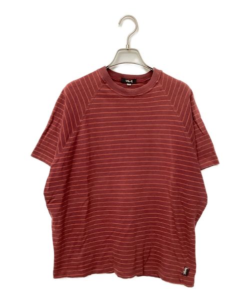 stussy（ステューシー）stussy (ステューシー) ボーダーTシャツ レッド×オレンジ サイズ:Sの古着・服飾アイテム