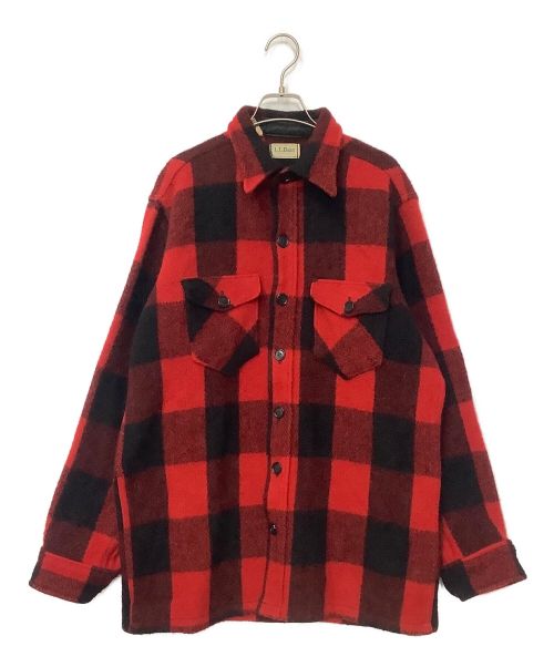 L.L.Bean（エルエルビーン）L.L.Bean (エルエルビーン) シャツジャケット レッド×ブラック サイズ:Lの古着・服飾アイテム