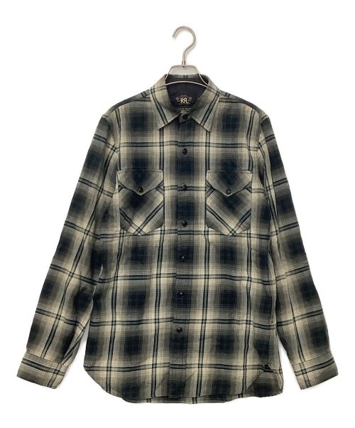 RRL（ダブルアールエル）RRL (ダブルアールエル) チェックシャツ アイボリー×グリーン サイズ:Sの古着・服飾アイテム