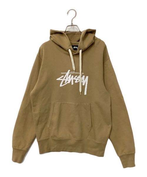 stussy（ステューシー）stussy (ステューシー) プルオーバーパーカー ベージュ サイズ:Mの古着・服飾アイテム