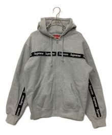 SUPREME（シュプリーム）の古着「Text Stripe Hooded Sweatshirt」｜グレー