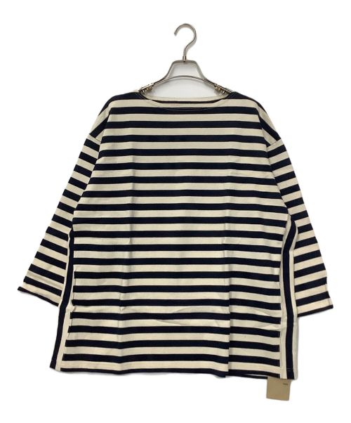 ts(s)（ティーエスエス）ts(s) (ティーエスエス) SIDE PANEL BASQUE TEE ネイビー×アイボリー サイズ:2 未使用品の古着・服飾アイテム