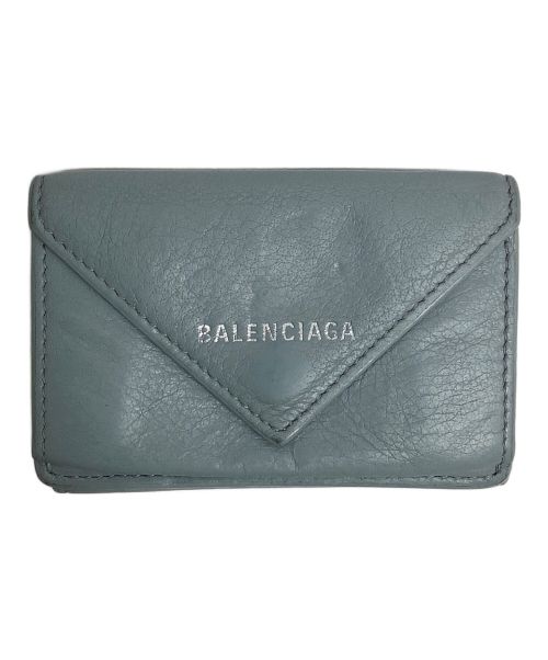 BALENCIAGA（バレンシアガ）BALENCIAGA (バレンシアガ) ペーパーミニウォレット ブルーの古着・服飾アイテム