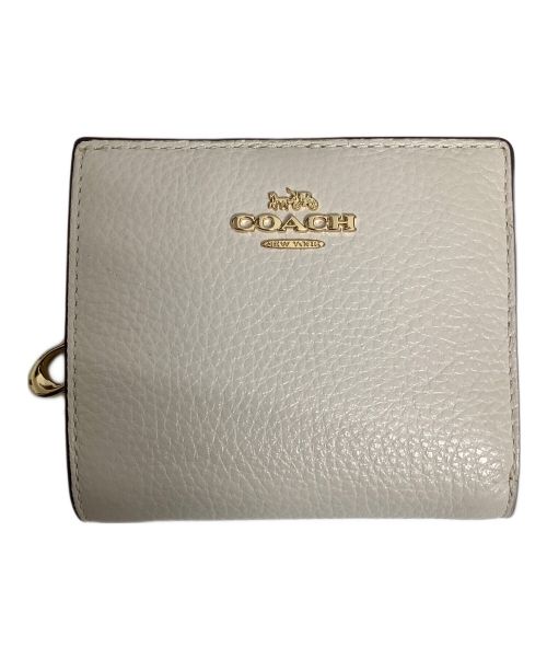 COACH（コーチ）COACH (コーチ) 2つ折り財布 ホワイト×ブラウンの古着・服飾アイテム