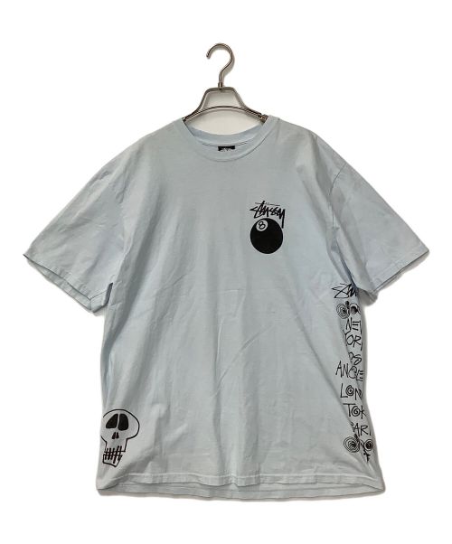 stussy（ステューシー）stussy (ステューシー) プリントTシャツ ブルー サイズ:Lの古着・服飾アイテム