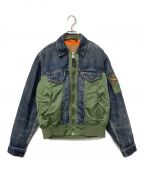 LEVI'Sリーバイス）の古着「MA-1 HYBRID TRUCKER JACKET」｜インディゴ×オリーブ