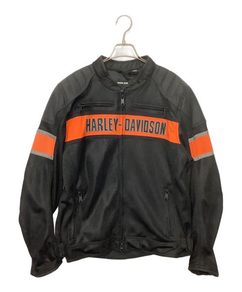 HARLEY-DAVIDSON（ハーレーダビッドソン）HARLEY-DAVIDSON (ハーレーダビッドソン) ライディングジャケット ブラック×オレンジ サイズ:Lの古着・服飾アイテム