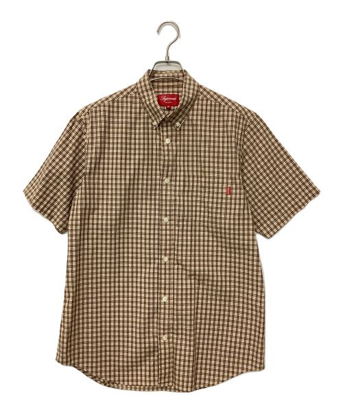 SUPREME（シュプリーム）Supreme (シュプリーム) 半袖チェックシャツ ブラウン サイズ:Mの古着・服飾アイテム