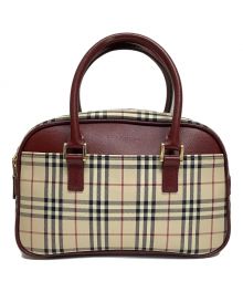 BURBERRY（バーバリー）の古着「ハンドバッグ」｜レッド×ベージュ