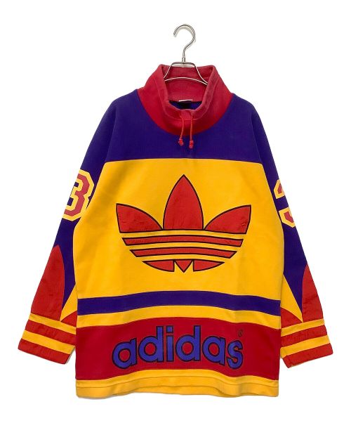 adidas Originals（アディダスオリジナル）adidas Originals (アディダスオリジナル) ビッグトレフォイルスウェット イエロー×パープル×レッド サイズ:L-Oの古着・服飾アイテム