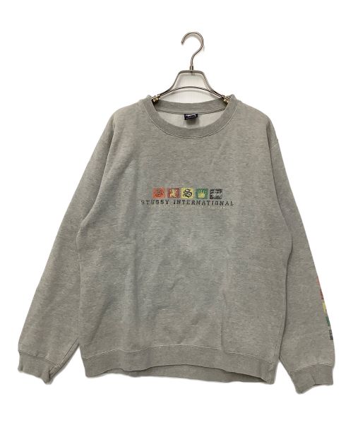 stussy（ステューシー）stussy (ステューシー) クルーネックスウェット グレー サイズ:Lの古着・服飾アイテム