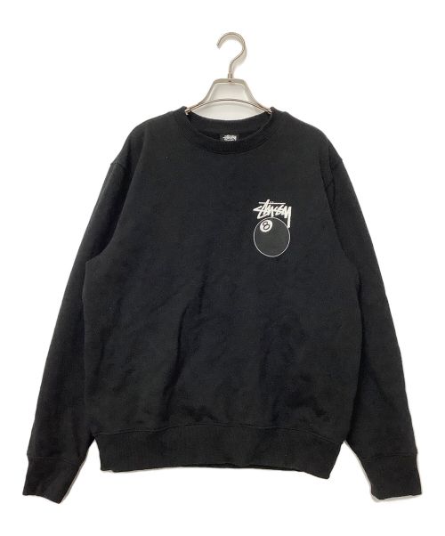 stussy（ステューシー）stussy (ステューシー) 8ボールプリントスウェット ブラック サイズ:Mの古着・服飾アイテム