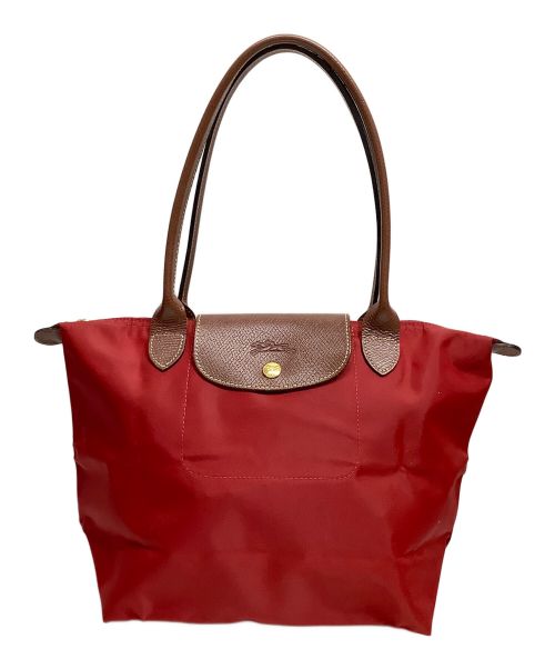 LONGCHAMP（ロンシャン）LONGCHAMP (ロンシャン) トートバッグ レッド×ブラウンの古着・服飾アイテム