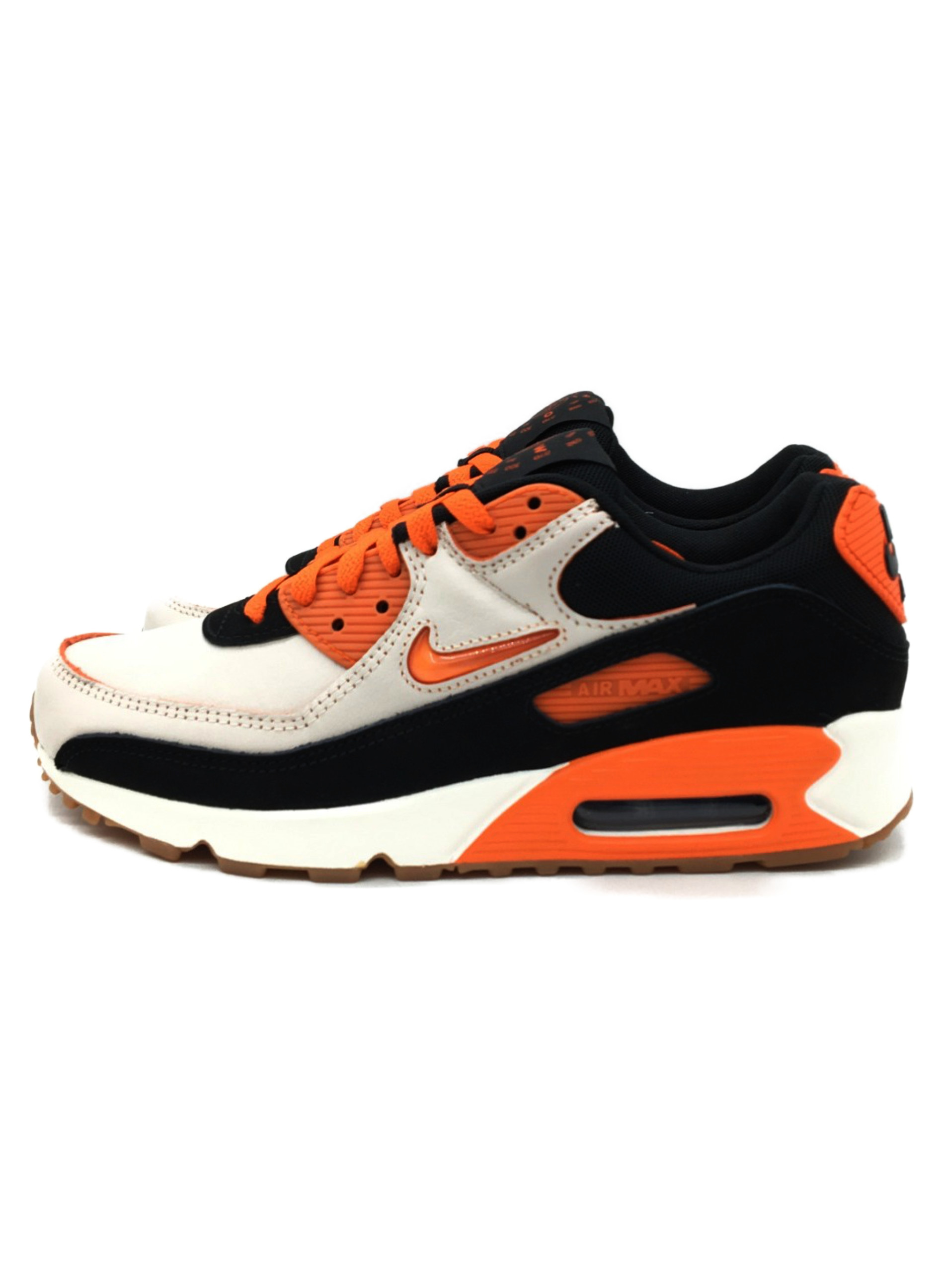 新版 中古 Nike Air Max 90 Premium Cj0611 100 スニーカー ブラック オレンジ サイズ 27 5ｃｍ ナイキ 代引不可 Jadibootiwale Com