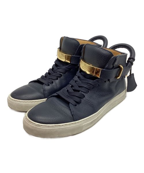 BUSCEMI（ブシェミ）BUSCEMI (ブシェミ) レザーハイカットスニーカー ネイビー サイズ:41の古着・服飾アイテム