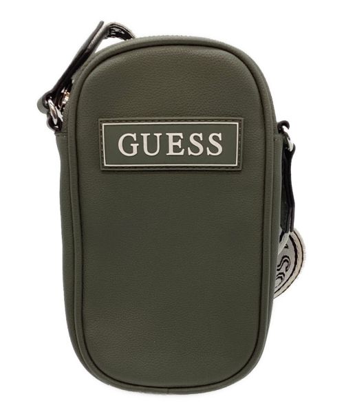 GUESS（ゲス）GUESS (ゲス) ショルダーポーチ オリーブ×ホワイトの古着・服飾アイテム