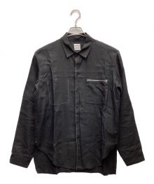 SUNSEA（サンシー）の古着「LINEN ZIP SHIRTS」｜ブラック