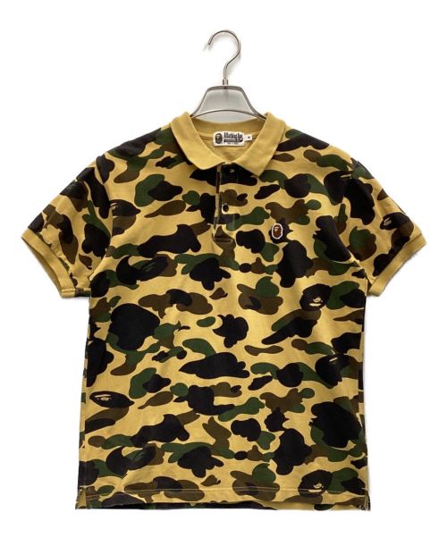 A BATHING APE（アベイシングエイプ）A BATHING APE (アベイシングエイプ) 半袖ポロシャツ イエロー×ブラウン サイズ:Mの古着・服飾アイテム