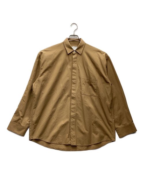 stein（シュタイン）stein (シュタイン) FLY FRONT SLEEVE OVERSIZED SHIRT キャメル サイズ:Sの古着・服飾アイテム