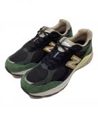 NEW BALANCEニューバランス）の古着「ローカットスニーカー」｜ブラック×グリーン