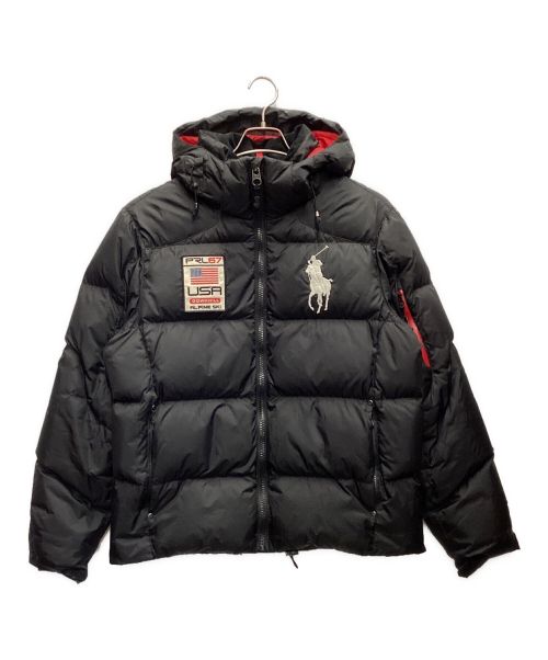 POLO RALPH LAUREN（ポロ・ラルフローレン）POLO RALPH LAUREN (ポロ・ラルフローレン) ワッペンダウンジャケット ブラック サイズ:Mの古着・服飾アイテム