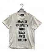 JAPANESE SOLIDARITY WITH BLACK LIVES MATTER-）の古着「プリントTシャツ」｜ホワイト×ブラック