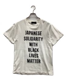 JAPANESE SOLIDARITY WITH BLACK LIVES MATTER（-）の古着「プリントTシャツ」｜ホワイト×ブラック