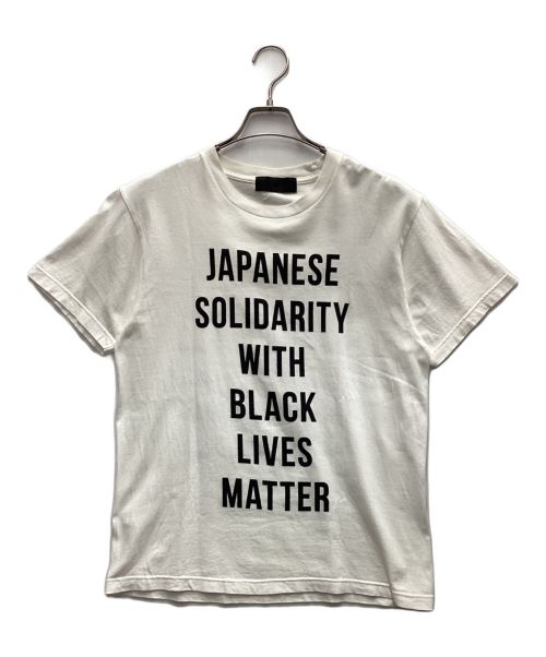 JAPANESE SOLIDARITY WITH BLACK LIVES MATTER（-）JAPANESE SOLIDARITY WITH BLACK LIVES MATTER (-) プリントTシャツ ホワイト×ブラック サイズ:Mの古着・服飾アイテム