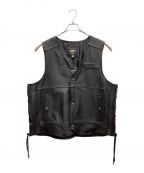 HARLEY-DAVIDSONハーレーダビッドソン）の古着「TRADITION Ⅱ LEATHER VEST」｜ブラック