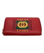 GUCCIグッチ）の古着「ラウンドファスナー財布」｜レッド