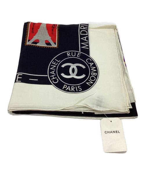 CHANEL（シャネル）CHANEL (シャネル) シルクスカーフ ブラック×ホワイト 未使用品の古着・服飾アイテム